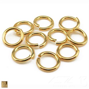 Halka - Açık - Gerçek Altın Kaplama - 4,4 mm İç Çap- 50 Adet