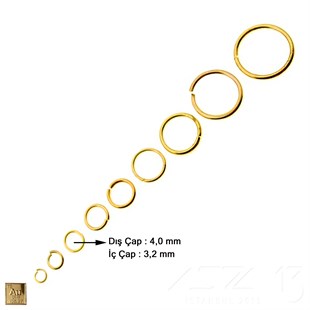 Halka - Açık - Gerçek Altın Kaplama - 3,2 mm İç Çap- 100 Adet