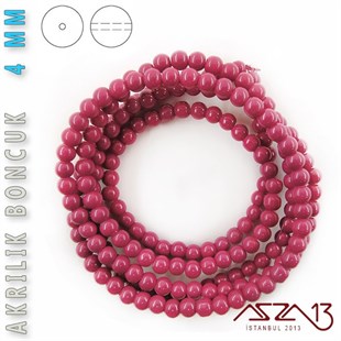 230 Adet 4 mm Gül Kurusu Renk Opak Parlak Akrilik Boncuk (22 Gr)