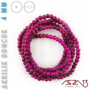 230 Adet 4 mm Dalgalı Mor Renk Opak Parlak Akrilik Boncuk (22 Gr)