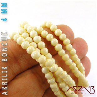 230 Adet 4 mm Siyah Renk Opak Parlak Akrilik Boncuk (22 Gr)