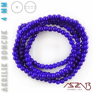 230 Adet 4 mm Lacivert Renk Opak Parlak Akrilik Boncuk (22 Gr)