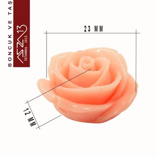 Açık Pembe Gül, 23 mm, Delikli ve Yapıştırma Yüzeyli / Paket İçeriği 1 Adet