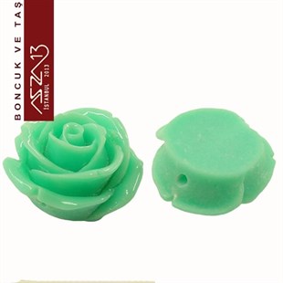 Açık Yeşil Gül, 23 mm, Delikli ve Yapıştırma Yüzeyli / Paket İçeriği 1 Adet