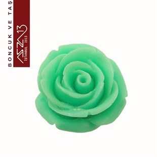 Açık Yeşil Gül, 23 mm, Delikli ve Yapıştırma Yüzeyli / Paket İçeriği 1 Adet