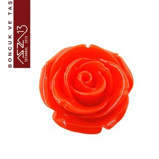 Kırmızı Gül, 23 mm, Delikli ve Yapıştırma Yüzeyli / Paket İçeriği 1 Adet