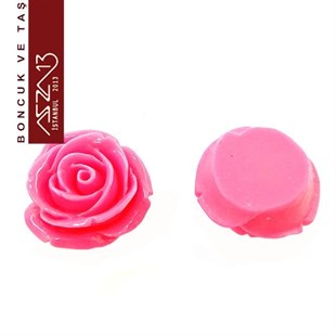 Koyu Pembe Gül, 23 mm, Delikli ve Yapıştırma Yüzeyli / Paket İçeriği 1 Adet