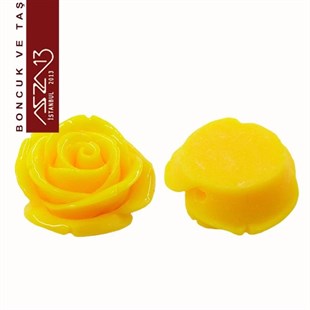 Sarı Gül, 23 mm, Delikli ve Yapıştırma Yüzeyli / Paket İçeriği 1 Adet