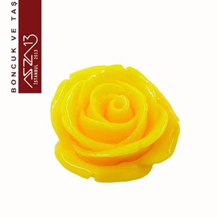 Sarı Gül, 23 mm, Delikli ve Yapıştırma Yüzeyli / Paket İçeriği 1 Adet