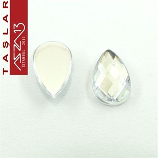 10 Adet 8x13 mm Kristal Renk Damla Akrilik Taş (7,6 gr)