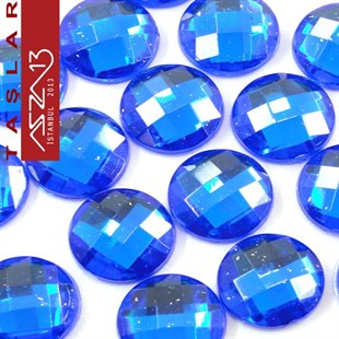 10 Adet 8 mm Gece Mavisi Renk Yuvarlak Akrilik Taş (1,2 gr)