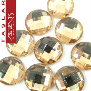 10 Adet 12 mm Açık Kahve Renk Yuvarlak Akrilik Taş (3,2 gr)