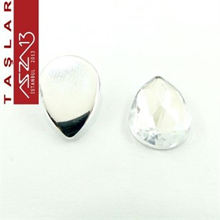 10 Adet 13x18 mm Kristal Renk Damla Akrilik Taş (5 gr)