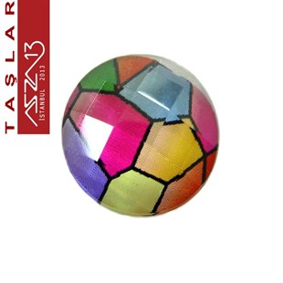 10 Adet 16 mm Pembe Mozaik Renk Yuvarlak Akrilik Taş (5,8 gr)