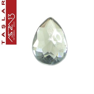 10 Adet 13x18 mm Gri Renk Damla Akrilik Taş (5 gr)