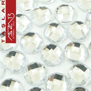 10 Adet 8 mm Kristal Renk Yuvarlak Akrilik Taş (1,2 gr)