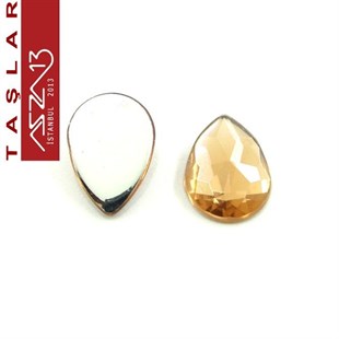 10 Adet 13x18 mm Açık Kahve Renk Damla Akrilik Taş (5 gr)