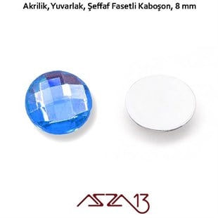 10 Adet 8 mm Gece Mavisi Renk Yuvarlak Akrilik Taş (1,2 gr)