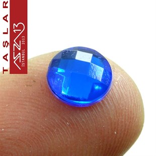 10 Adet 8 mm Gece Mavisi Renk Yuvarlak Akrilik Taş (1,2 gr)