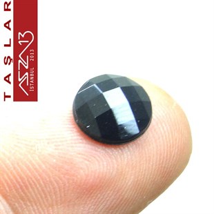 10 Adet 10 mm Siyah Renk Yuvarlak Akrilik Taş (1,8 gr)