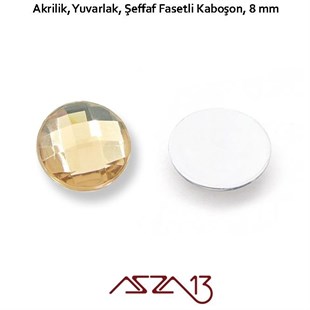 10 Adet 8 mm Açık Kahve Renk Yuvarlak Akrilik Taş (1,2 gr)