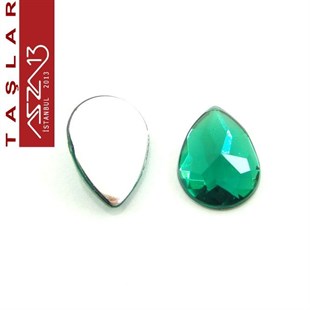 10 Adet 13x18 mm Yeşil Renk Damla Akrilik Taş (5 gr)