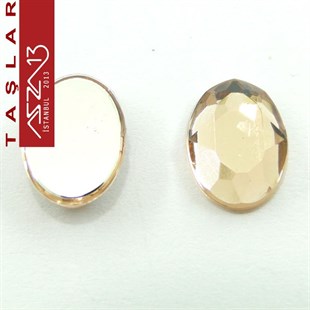 20 Adet 10x14 mm Açık Kahve Renk Oval Akrilik Taş (6,8 gr)