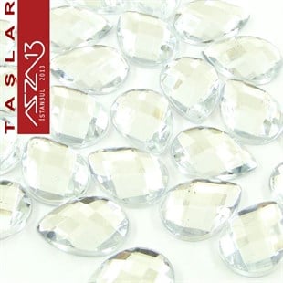 20 Adet 10x14 mm Kristal Renk Damla Akrilik Taş (6,6 gr)