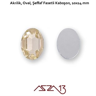 20 Adet 10x14 mm Açık Kahve Renk Oval Akrilik Taş (6,8 gr)