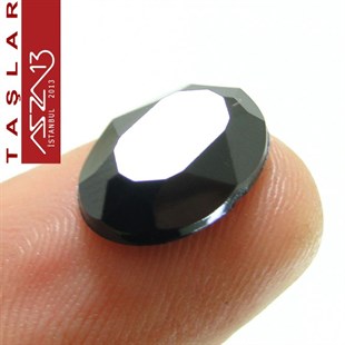 20 Adet 10x14 mm Siyah Renk Oval Akrilik Taş (6,8 gr)