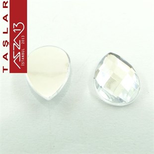 20 Adet 10x14 mm Kristal Renk Damla Akrilik Taş (6,6 gr)