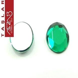 20 Adet 10x14 mm Yeşil Renk Oval Akrilik Taş (6,8 gr)