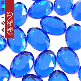 20 Adet 10x14 mm Gece Mavisi Renk Oval Akrilik Taş (6,8 gr)