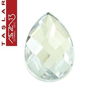 5 Adet 20x30 mm Kristal Renk Damla Akrilik Taş (9,6 gr)