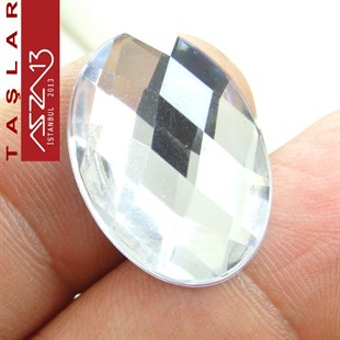 5 Adet 18x25 mm Kristal Renk Oval Akrilik Taş (5,6 gr)