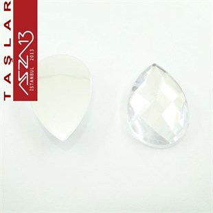 5 Adet 20x30 mm Kristal Renk Damla Akrilik Taş (9,6 gr)