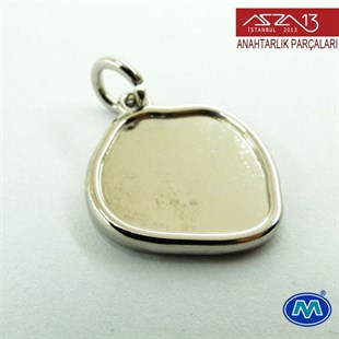 Krom Kaplamalı Amorf Oval Ara PArça 24x21 mm / Paket İçeriği 2 Adet