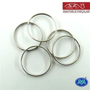 Krom Kaplamalı Anahtarlık Yayı Küçük Düz Halka 20 mm / Paket İçeriği 5 Adet