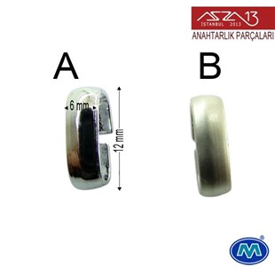 Krom ve Saten Krom Kaplamalı Oval Bağlantı Halkası 12x6 mm / Paket İçeriği 5 Adet