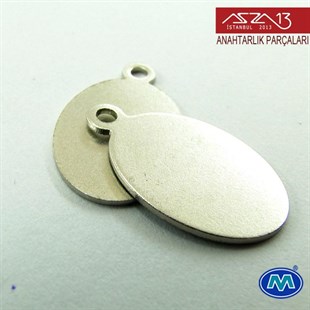 Saten Krom Kaplamalı Oval Tek Kulplu Ara Parça 23x14 mm / Paket İçeriği 2 Adet