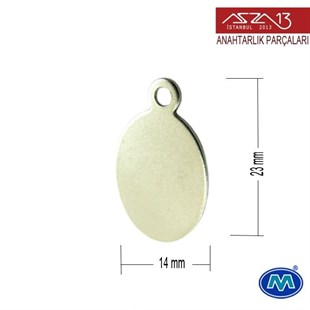 Saten Krom Kaplamalı Oval Tek Kulplu Ara Parça 23x14 mm / Paket İçeriği 2 Adet