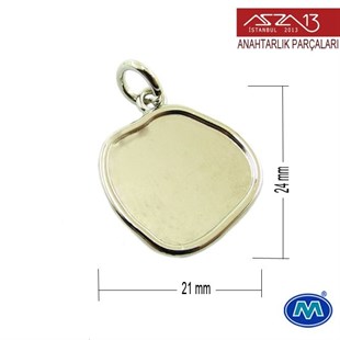 Krom Kaplamalı Amorf Oval Ara PArça 24x21 mm / Paket İçeriği 2 Adet