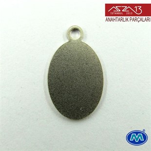 Saten Krom Kaplamalı Oval Tek Kulplu Ara Parça 23x14 mm / Paket İçeriği 2 Adet