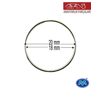 Krom Kaplamalı Anahtarlık Yayı Küçük Düz Halka 20 mm / Paket İçeriği 5 Adet