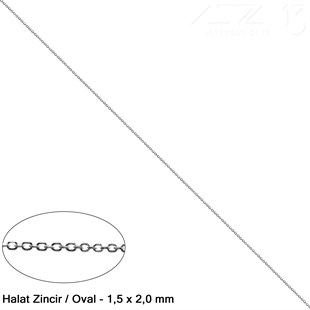 Zincir - Halat Tip - Oval 1,5 mm - Nikel Kaplama - Kaynaklı  / 1 Metre