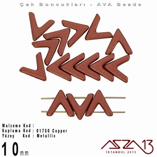 (Ava Beads) 10 mm Copper Boncuk / 4 Adet