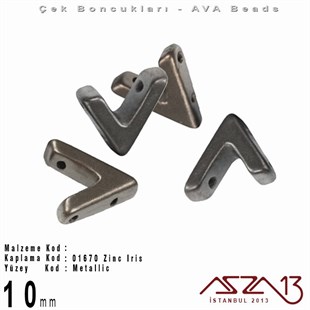(Ava Beads) 10 mm Zinc Iris Boncuk / 4 Adet