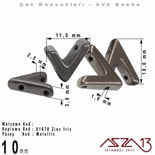 (Ava Beads) 10 mm Zinc Iris Boncuk / 4 Adet
