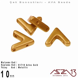 (Ava Beads) 10 mm Aztec Gold Boncuk / 4 Adet