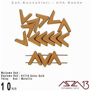 (Ava Beads) 10 mm Aztec Gold Boncuk / 4 Adet